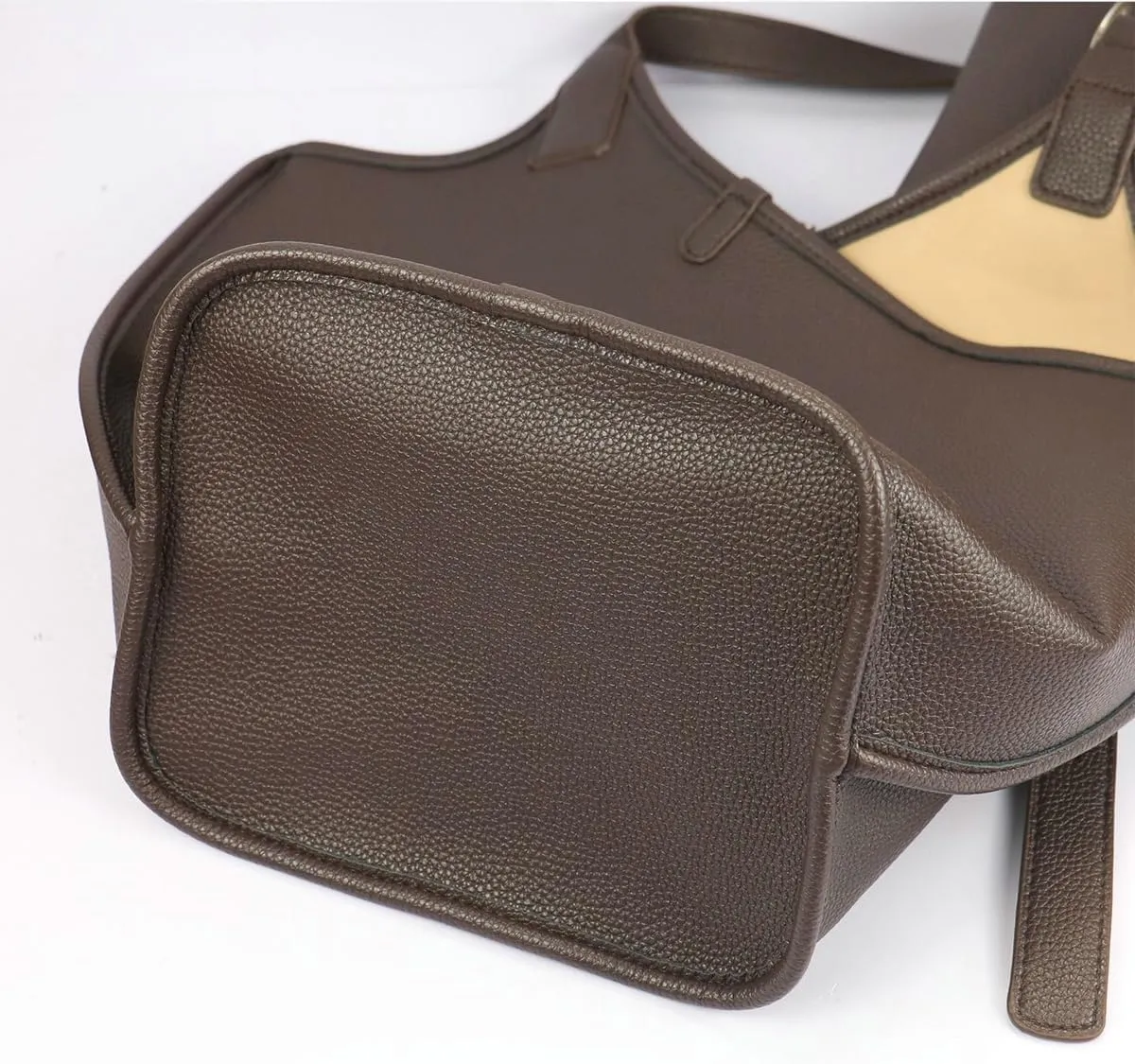 2 Pcs Slouchy PU Leather Bucket Bag Women Crescent Shoulder Bag Cute Hobo Bags Trendy Crossbody Purse Satchels Tote Handbag