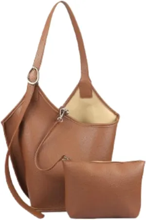2 Pcs Slouchy PU Leather Bucket Bag Women Crescent Shoulder Bag Cute Hobo Bags Trendy Crossbody Purse Satchels Tote Handbag