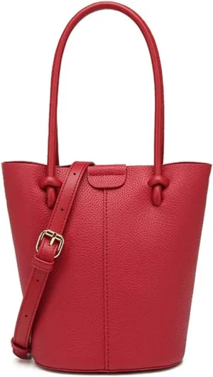 2 Pcs Slouchy PU Leather Bucket Bag Women Trendy Crescent Shoulder Hobo Bags Crossbody Purse Travel Satchels Bag Tote 2025