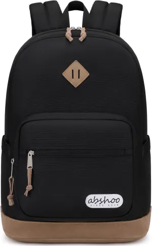 abshoo Classic Travel Backpack for Men Middle High School Backpack for Teen Girls and Boys Bookbag (Black)