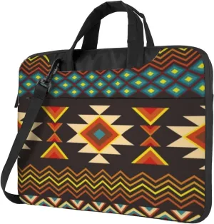 African Tribal Ethnic Texture Modern 13-15.6 Inch Laptop Bag For Man And Women, Computer Messenger Bag, Trendy Shoulder Strap Design