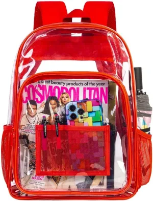 AGSDON Clear Backpack, Heavy Duty Transparent Bookbag, See Through PVC Backpacks for Women Men