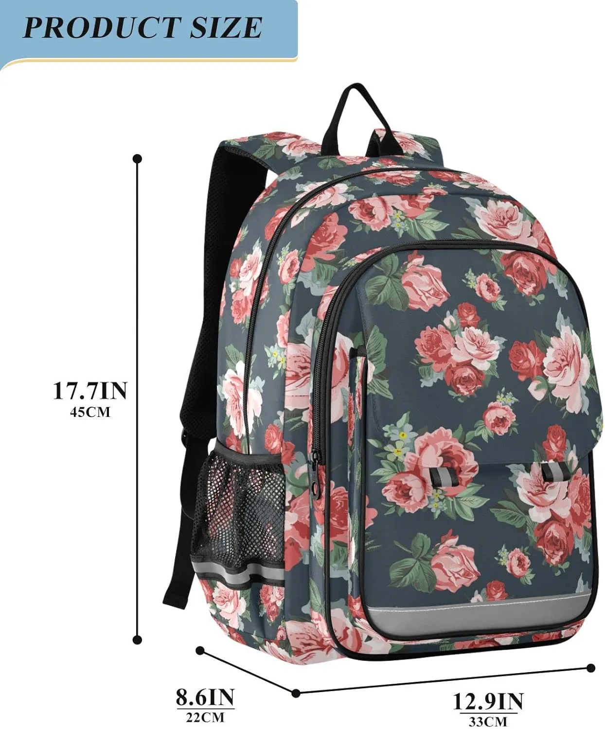 ALAZA Vintage Rose Repeat Casual Backpack Bag Travel Knapsack Bags