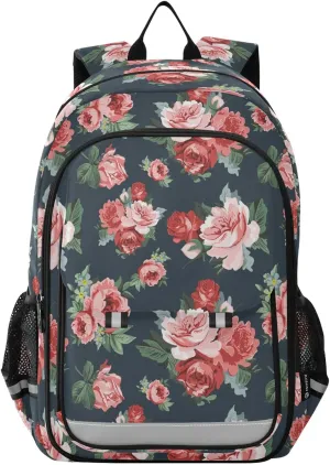 ALAZA Vintage Rose Repeat Casual Backpack Bag Travel Knapsack Bags