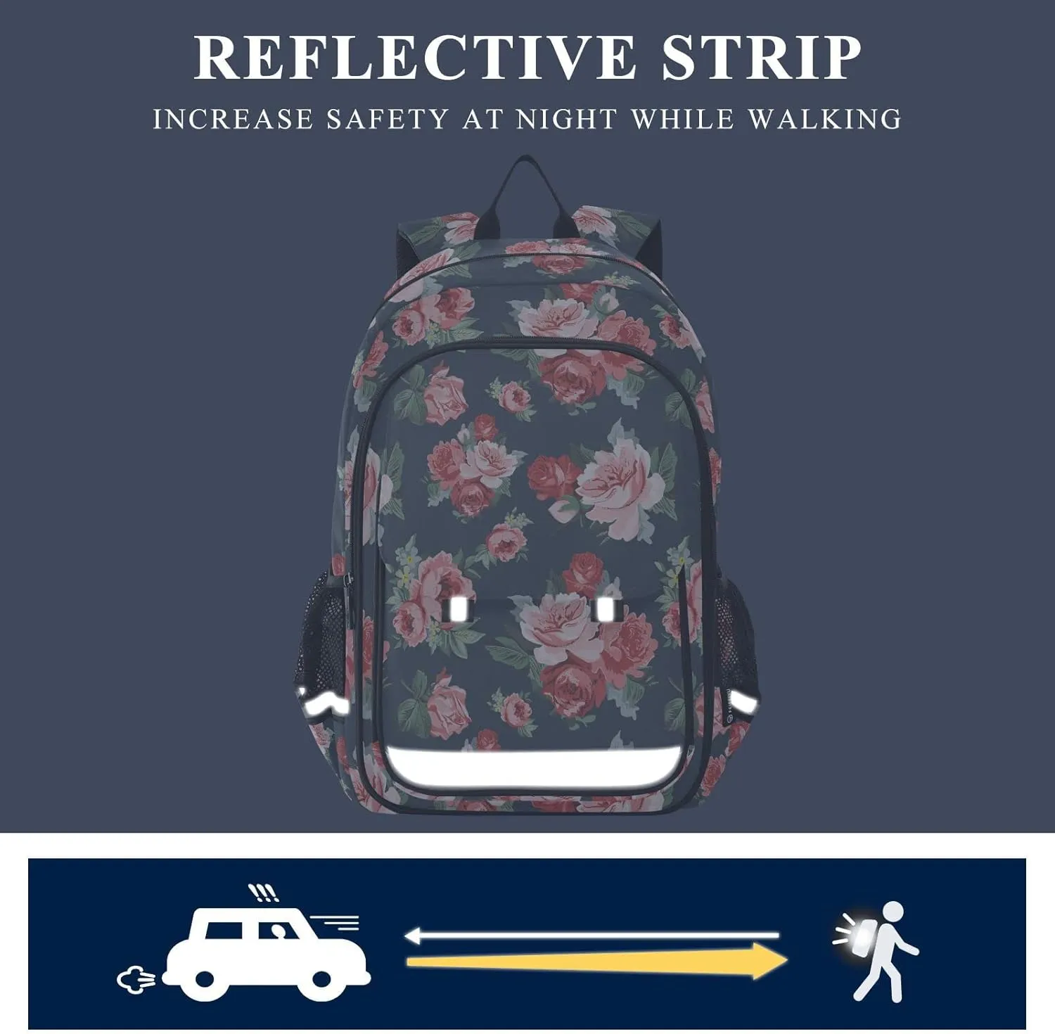 ALAZA Vintage Rose Repeat Casual Backpack Bag Travel Knapsack Bags