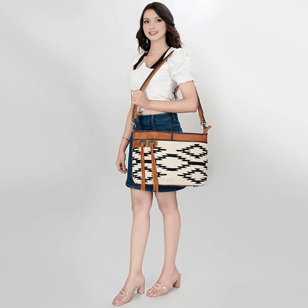 American Darling ADBG1035B Cross Body Hair-On Genuine Leather women bag western handbag purse