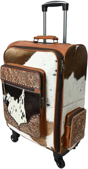 American Darling Travel Case Beautifully Hand Tooled Saddle Blanket Genuine Leather women's bag western handbag purse|