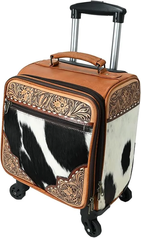 American Darling Travel Case Beautifully Hand Tooled Saddle Blanket Genuine Leather women's bag western handbag purse|