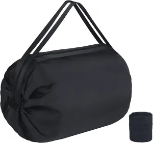 Aosbos Duffle Bag for Travel Foldable Backpack Woman Man Large Tote Bag Cute Packable Weekender Overnight Bag, Classic Black