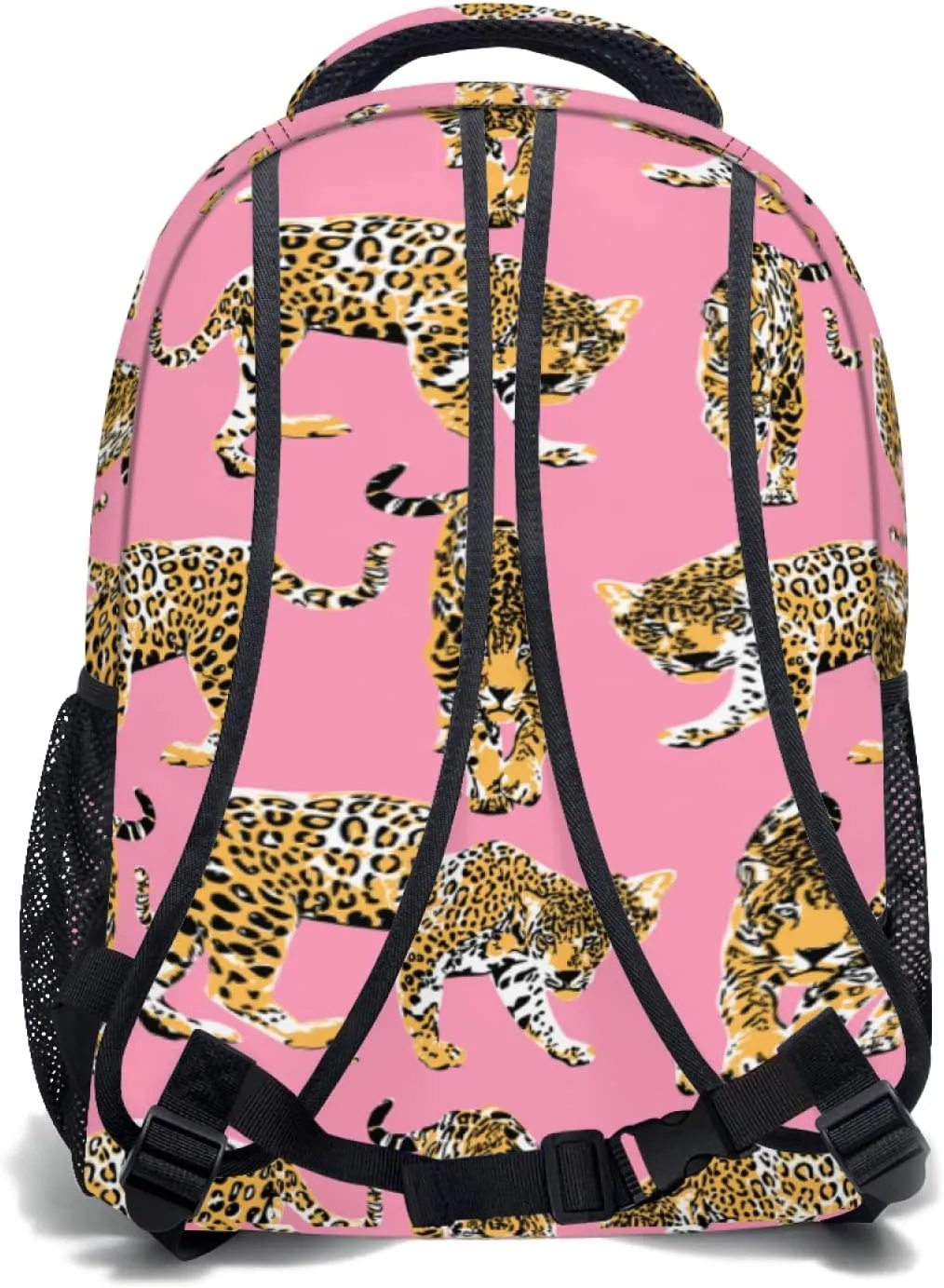 aportt Pink Cheetah Backpack for Boys Girls Preppy Leopard Tiger Durable Casual Basic Kids Bookbag Cute Animal Lightweight School Bag for Teens Students Travel Daypack