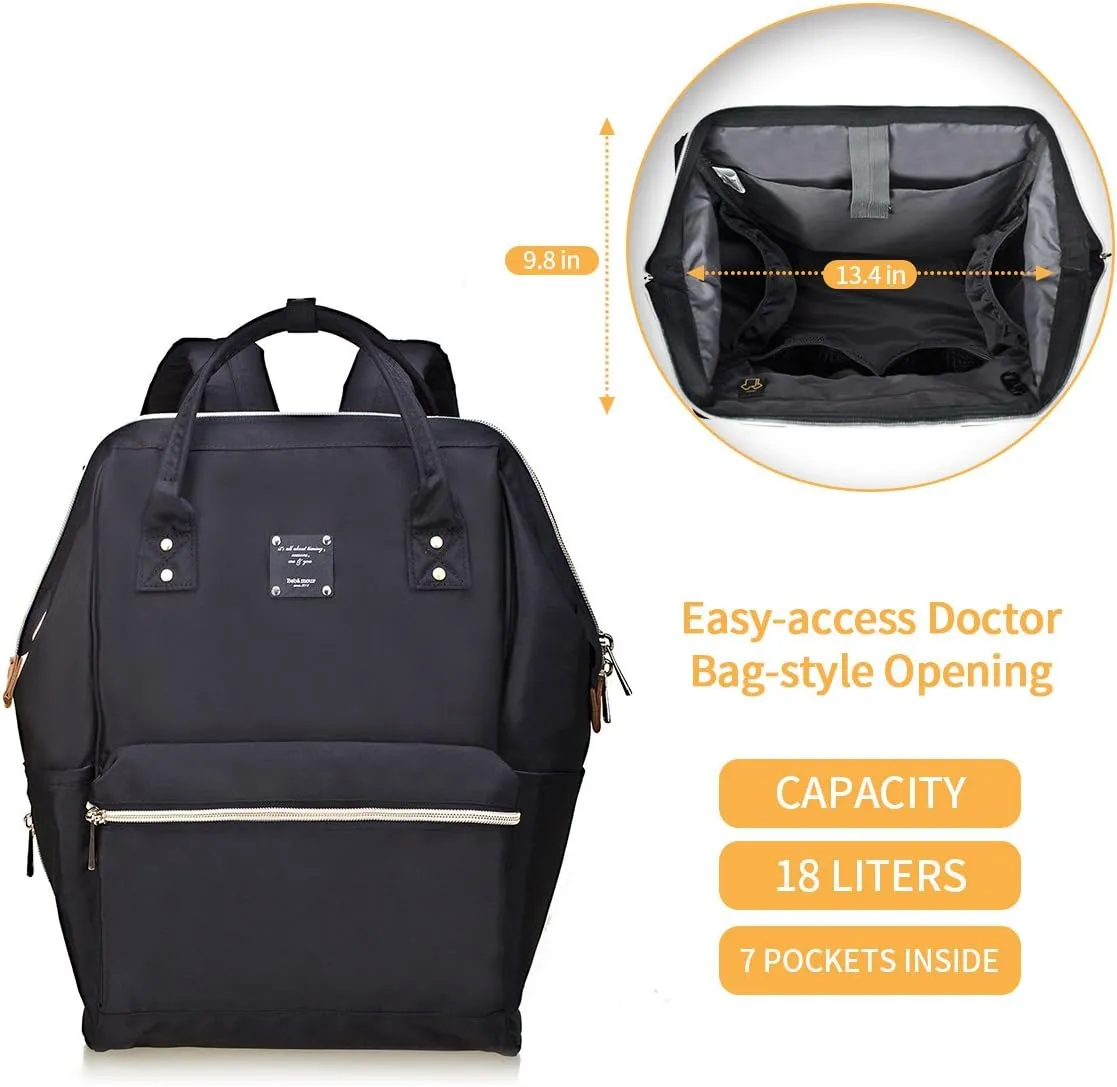 Bebamour Travel Backpack for Women and Men Laptop Rucksack 15.6 inch Classic Waterproof College Travel Business Bags Dipaer BackpackBlack