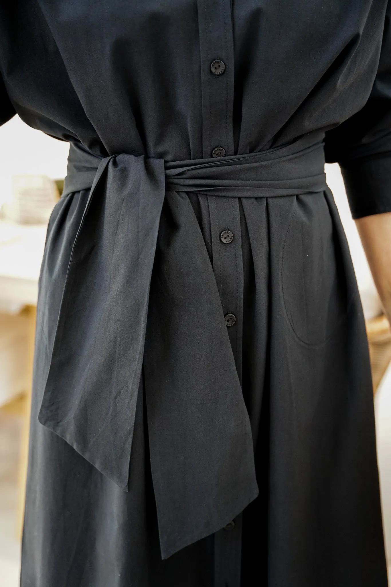 Black Oversized Shirt Dress