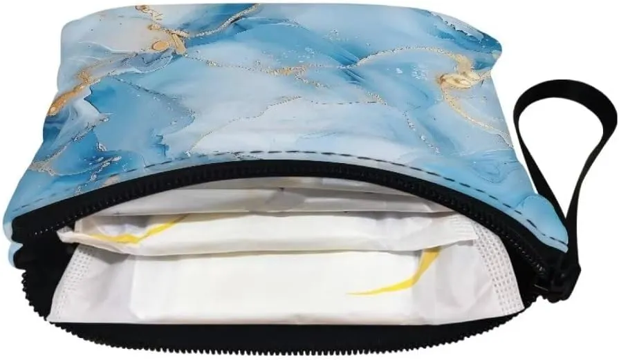 Blue Marble Coin Purse for Women Large Capacity Change Purse Wallets Zipper Bags Fashion Toiletry Kit Handy Bags