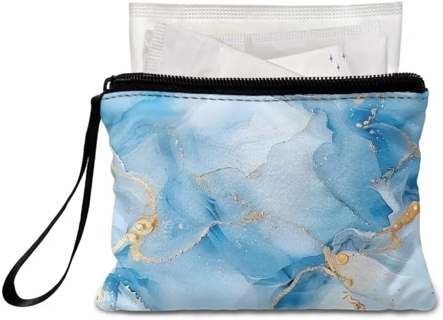 Blue Marble Coin Purse for Women Large Capacity Change Purse Wallets Zipper Bags Fashion Toiletry Kit Handy Bags