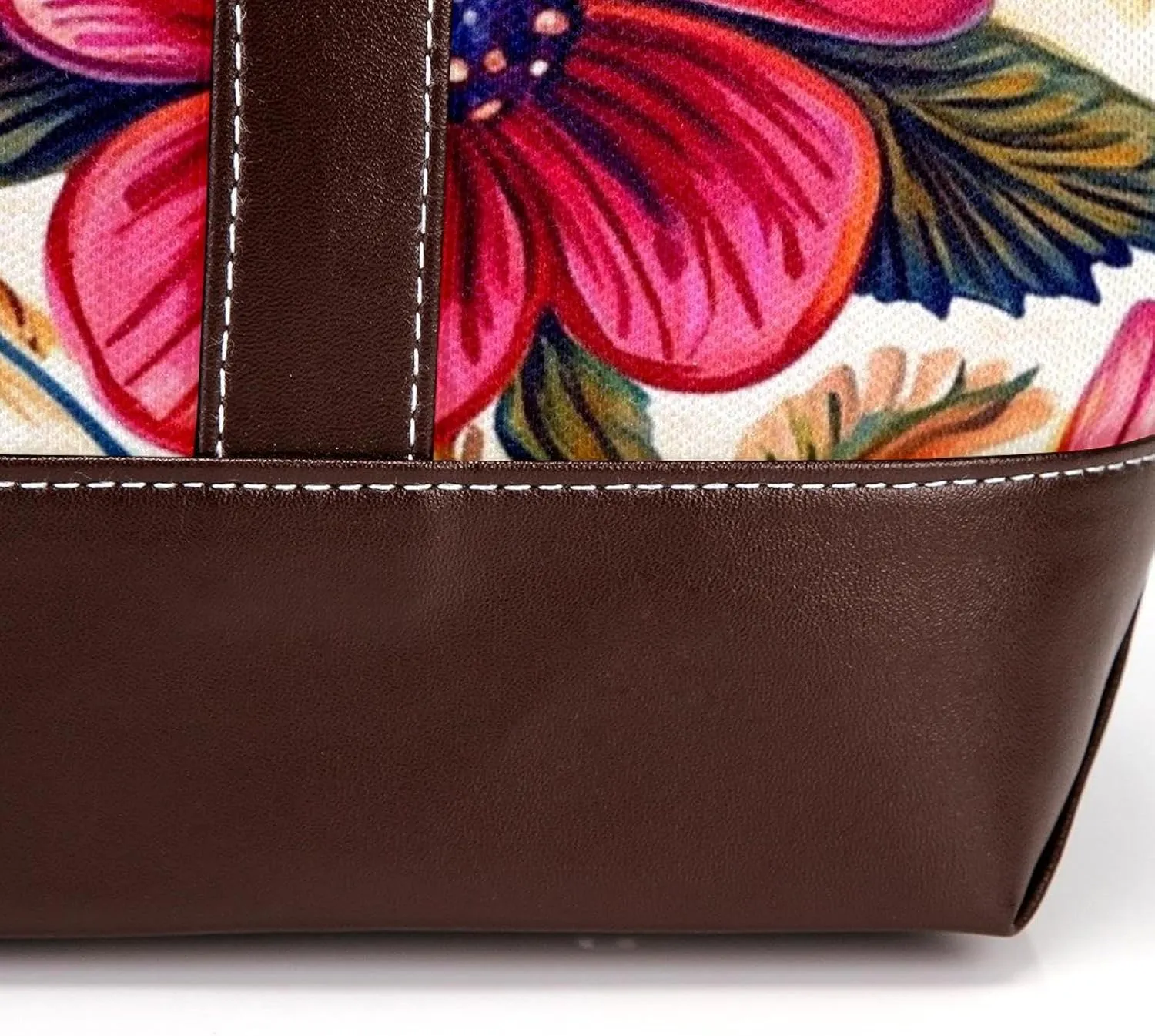 Boho Floral-34 Tote Bags Durable Leather Canvas Purses and Handbags for Women Top Handle Shoulder Satchel Hobo Bags