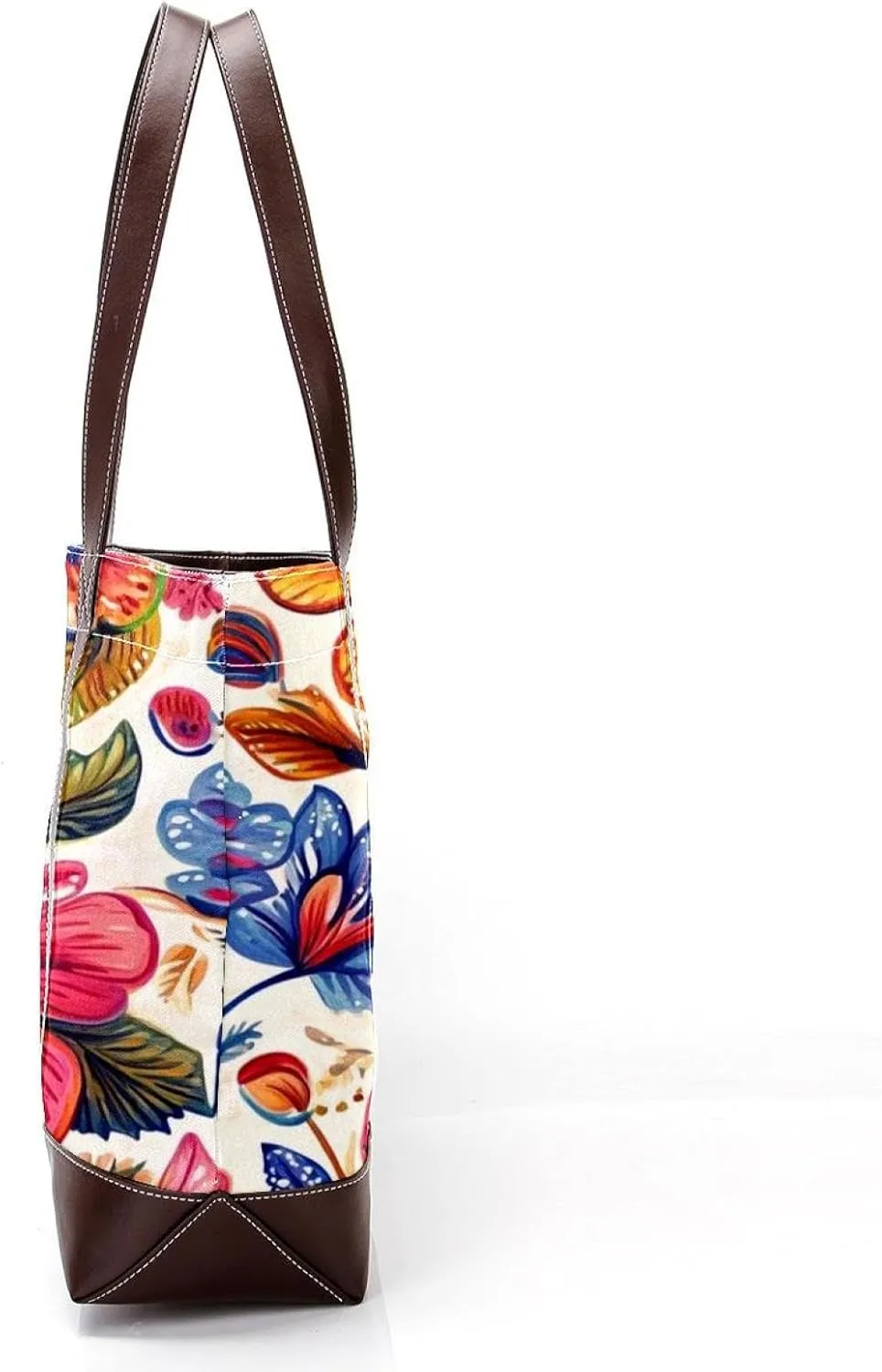 Boho Floral-34 Tote Bags Durable Leather Canvas Purses and Handbags for Women Top Handle Shoulder Satchel Hobo Bags