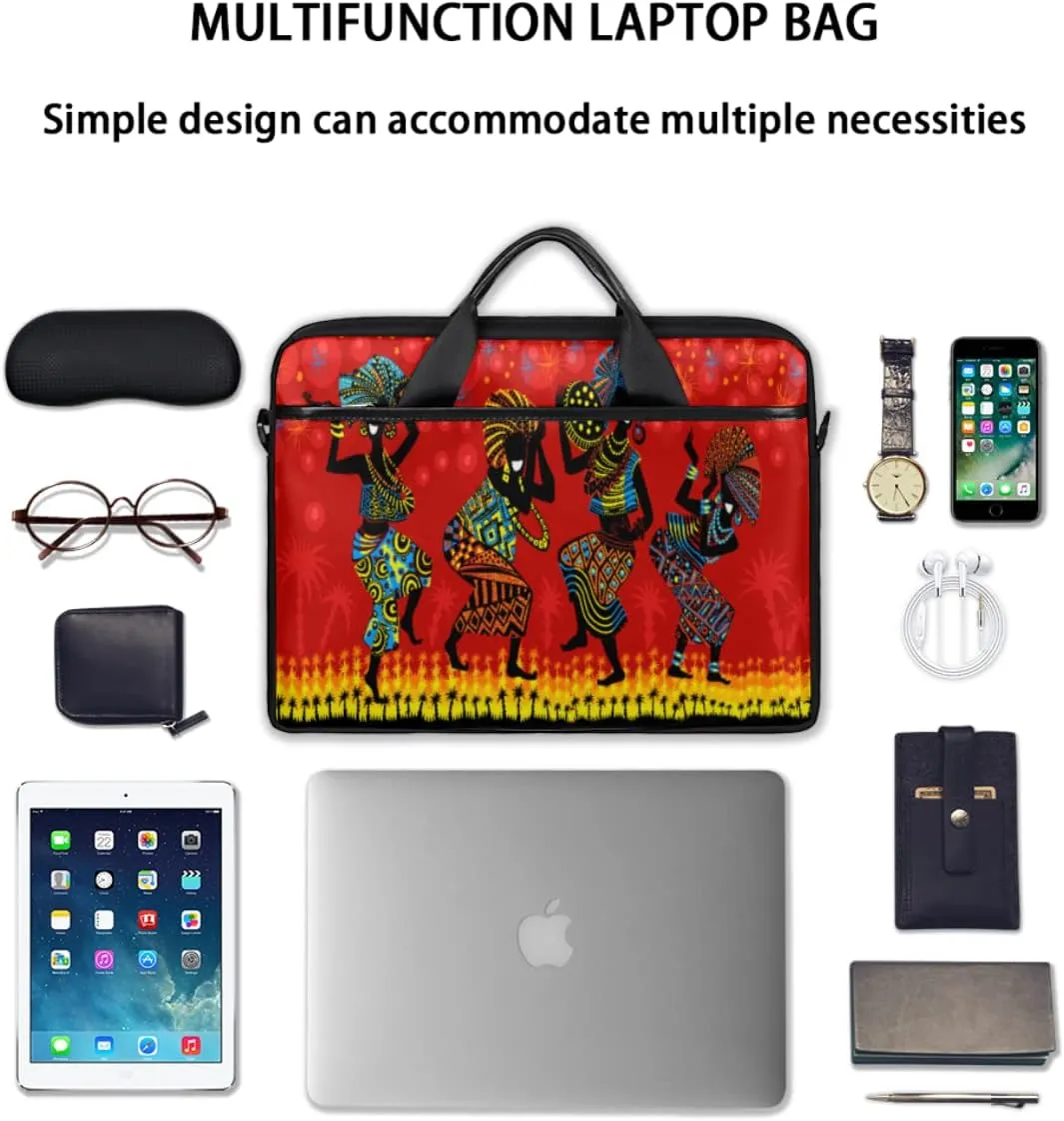 Boho Painted Bird Feathers Laptop Shoulder Messenger Bag Waterproof Laptop Briefcase with Handle and Padded Strap Case Sleeve