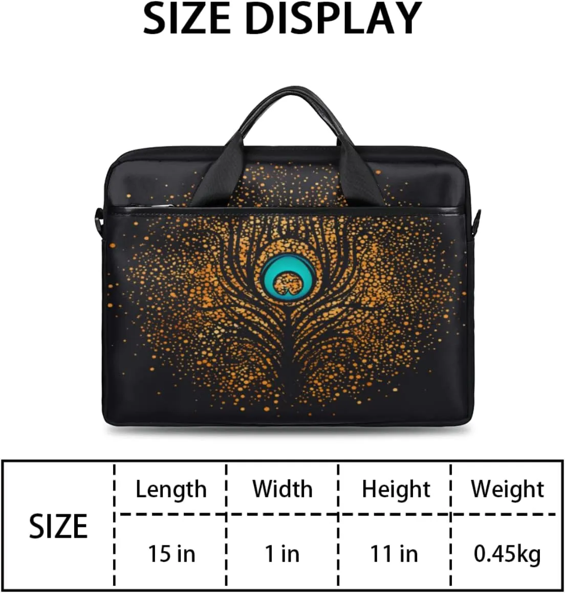 Boho Painted Bird Feathers Laptop Shoulder Messenger Bag Waterproof Laptop Briefcase with Handle and Padded Strap Case Sleeve