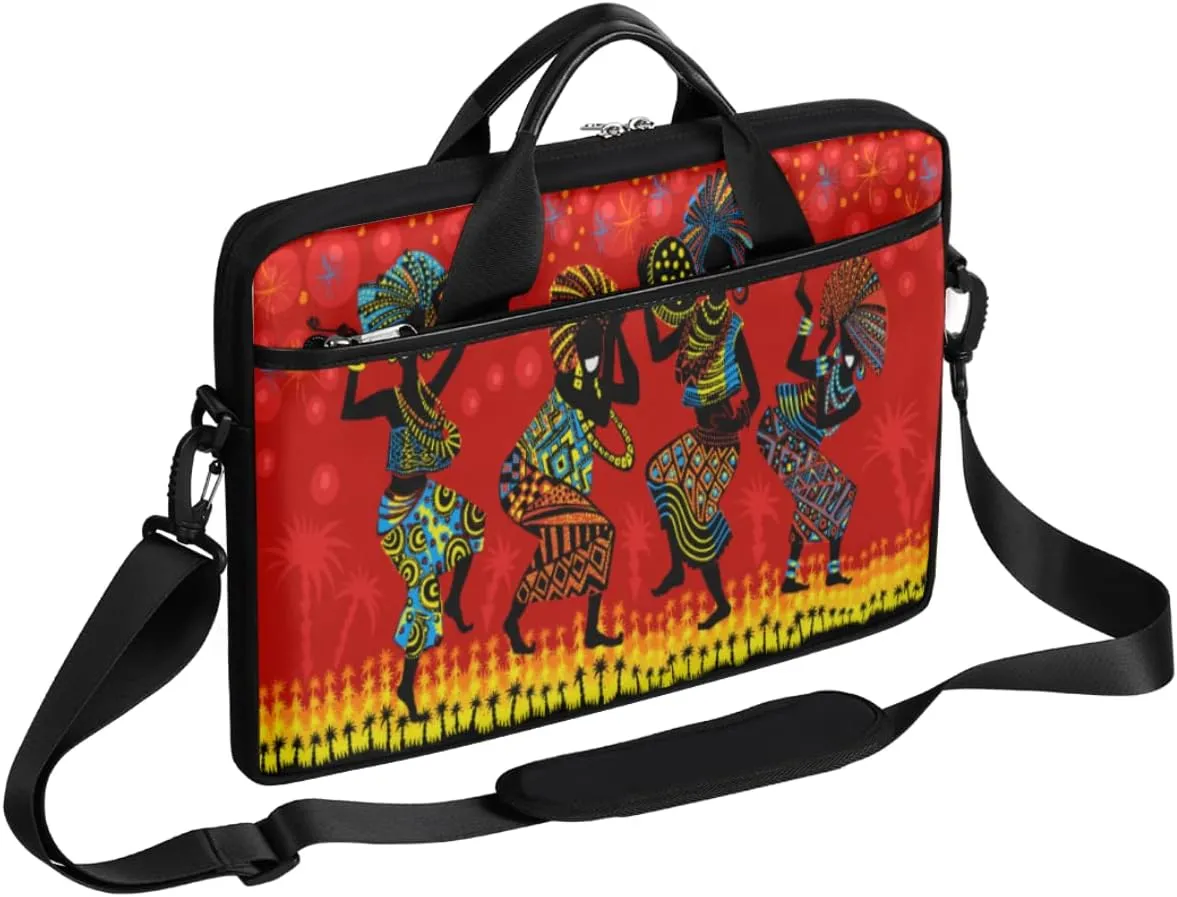 Boho Painted Bird Feathers Laptop Shoulder Messenger Bag Waterproof Laptop Briefcase with Handle and Padded Strap Case Sleeve