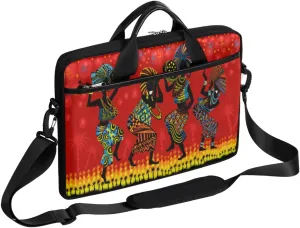 Boho Painted Bird Feathers Laptop Shoulder Messenger Bag Waterproof Laptop Briefcase with Handle and Padded Strap Case Sleeve