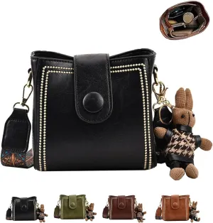 Bootara Bucket Bag, Vintage Fashion Bag with Adjustable Wider Shoulder Strap, Spacious Travel for Women