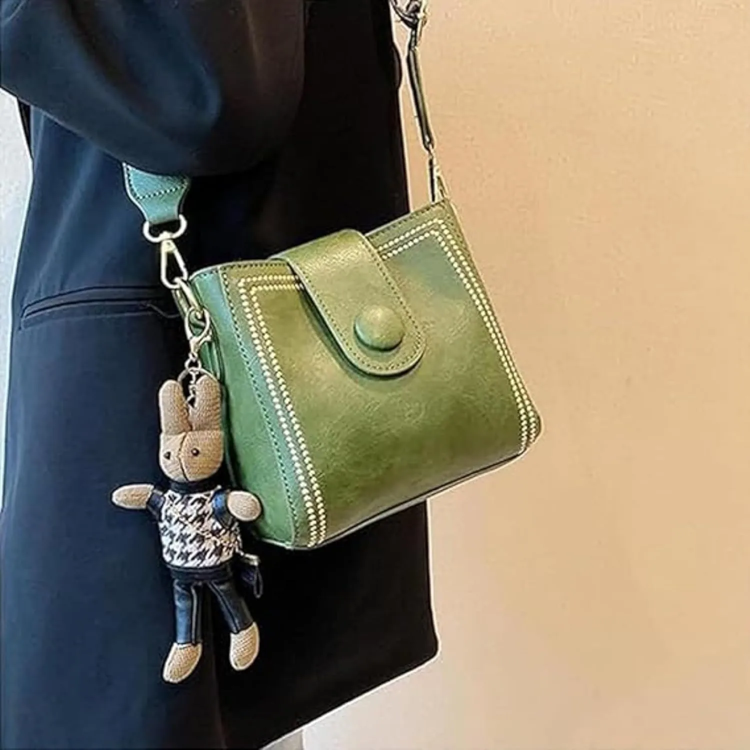 Bootara Bucket Bag, Vintage Retro Small Water Bucket Bag with Adjustable Shoulder Strap, Spacious Travel Tote
