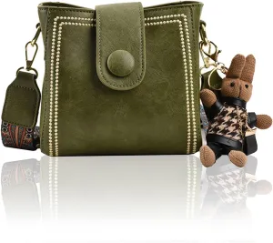 Bootara Bucket Bag - Women's Vintage Bunny Charm Bucket Bag, Adjustable Wider Shoulder Strap, Spacious Travel Tote