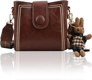 Bootara Bucket Bag - Women's Vintage Bunny Charm Bucket Bag, Adjustable Wider Shoulder Strap, Spacious Travel Tote