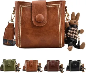 Bootara Bucket Bag, Women's Vintage Bunny Charm Bucket Bag, with Adjustable Wider Shoulder Strap, Spacious Travel Tote