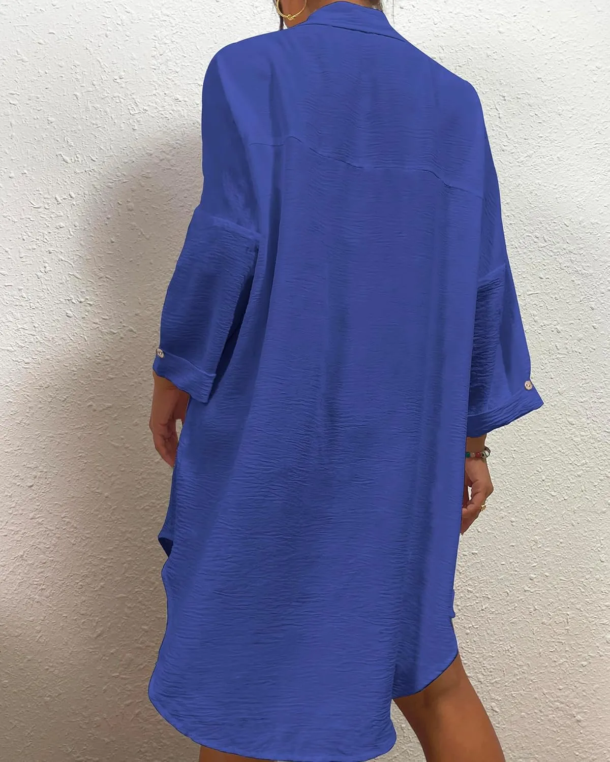 Bsubseach Womens Modern Swimsuit Cover Up Blouse Button Down Shirt Dresses Tops