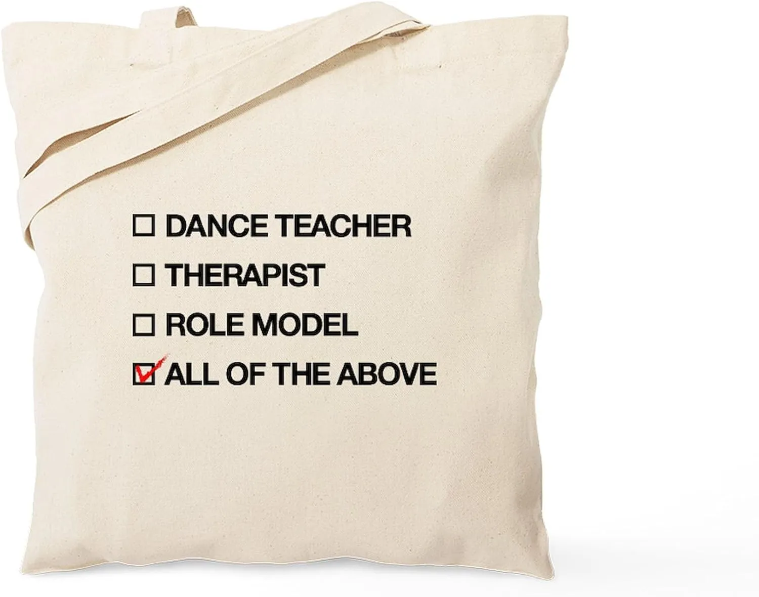 CafePress Dance Teacher Multiple Choice Tote Bag Natural Canvas Tote Bag, Reusable Shopping Bag