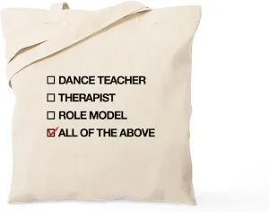 CafePress Dance Teacher Multiple Choice Tote Bag Natural Canvas Tote Bag, Reusable Shopping Bag