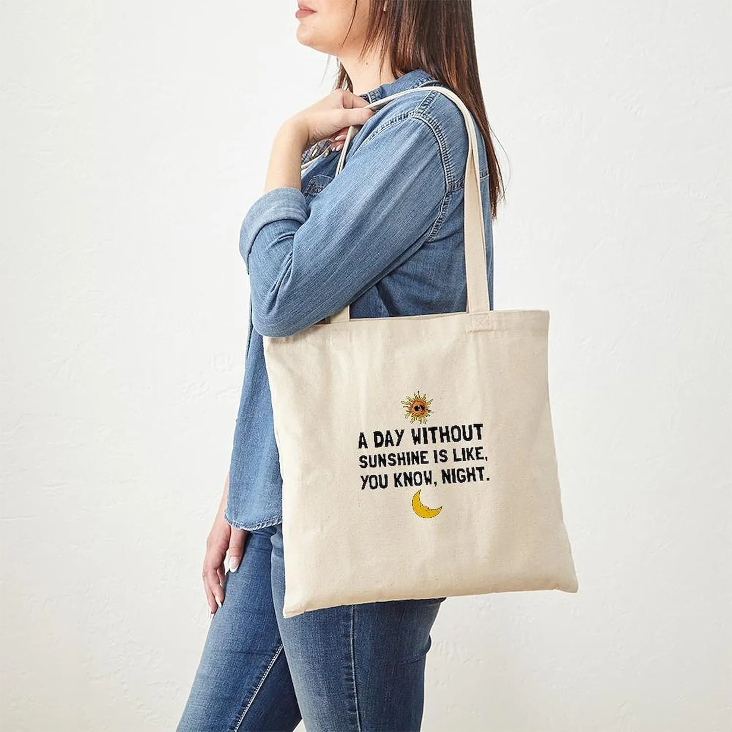CafePress Day Without Sunshine Tote Bag Natural Canvas Tote Bag, Reusable Shopping Bag
