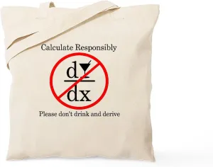 CafePress Dont Drink And Derive Wine Tote Bag Natural Canvas Tote Bag, Reusable Shopping Bag