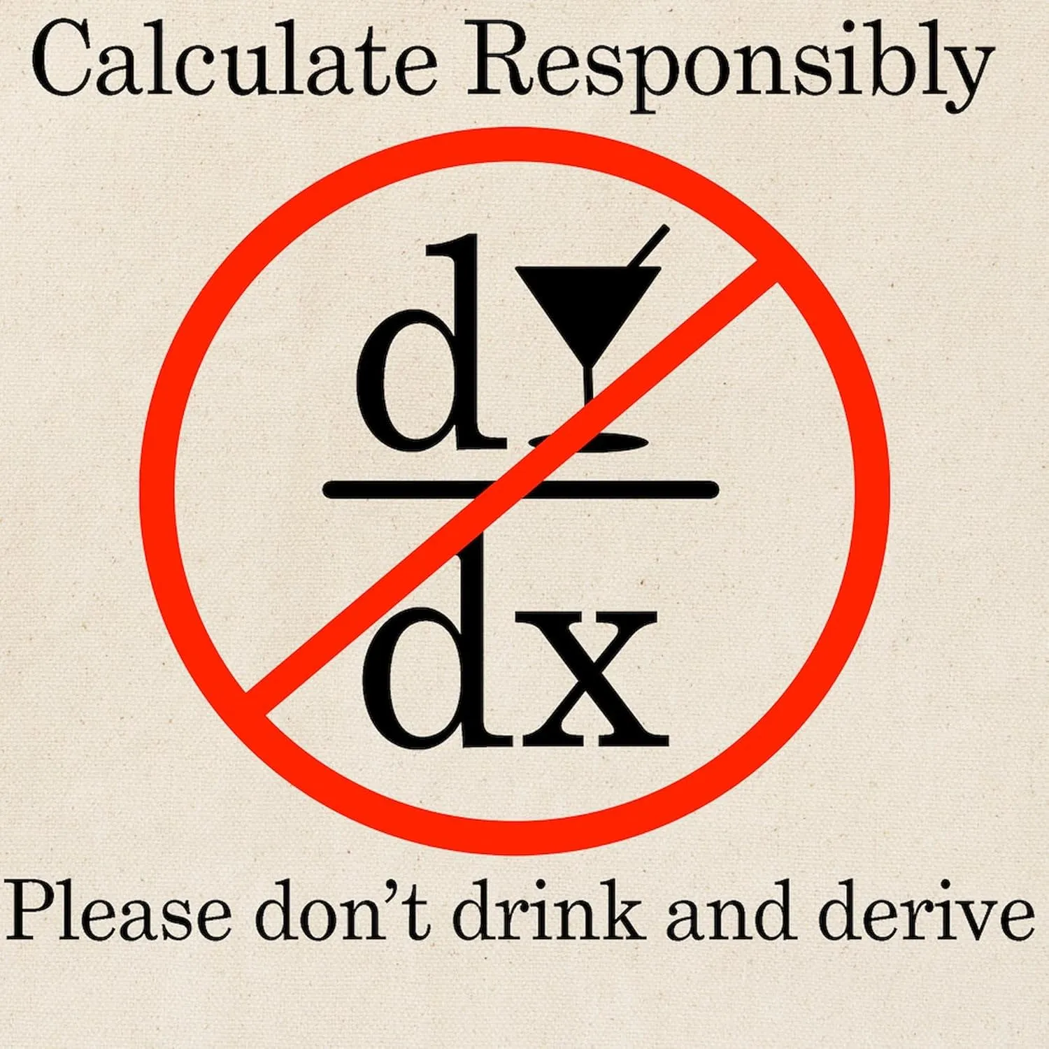 CafePress Dont Drink And Derive Wine Tote Bag Natural Canvas Tote Bag, Reusable Shopping Bag