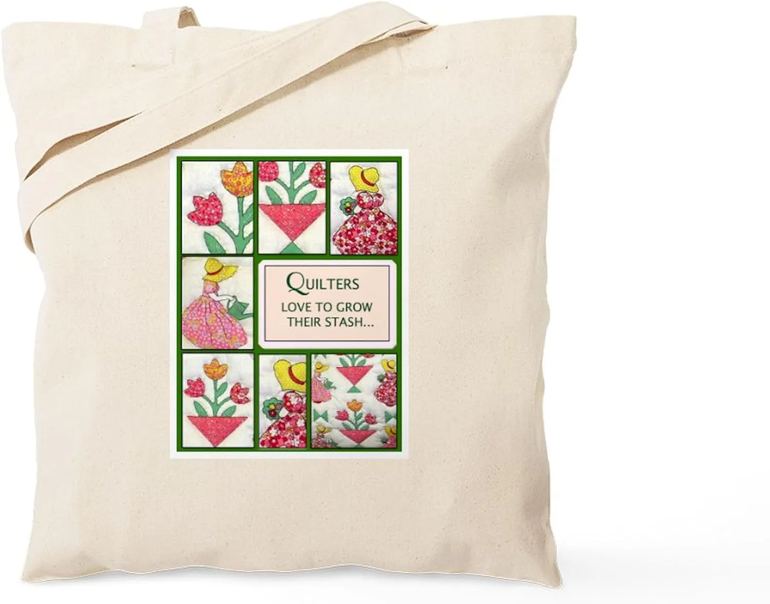 CafePress Gardening Quilter Tote Bag Natural Canvas Tote Bag, Reusable Shopping Bag