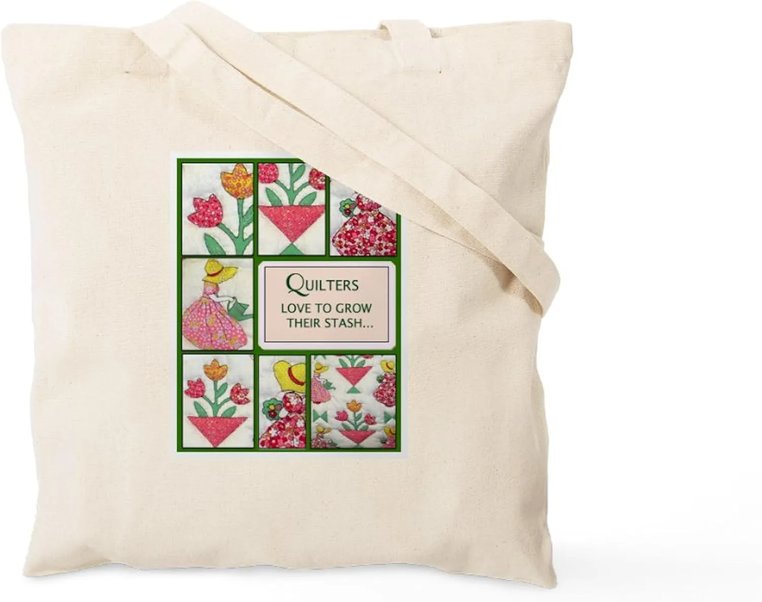 CafePress Gardening Quilter Tote Bag Natural Canvas Tote Bag, Reusable Shopping Bag