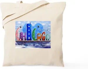 CafePress I Heart Chicago Tote Bag Natural Canvas Tote Bag, Reusable Shopping Bag