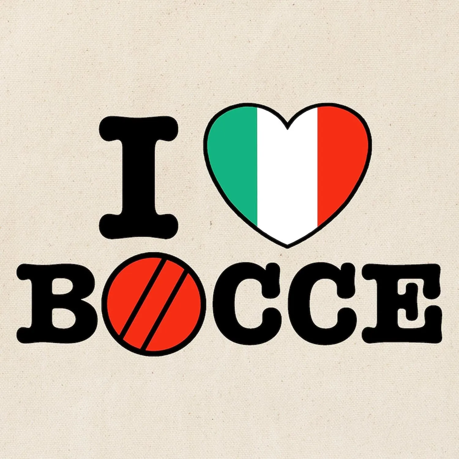 CafePress I Love Bocce Tote Bag Natural Canvas Tote Bag, Reusable Shopping Bag