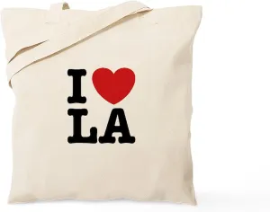 CafePress I Love LA Tote Bag Natural Canvas Tote Bag, Reusable Shopping Bag