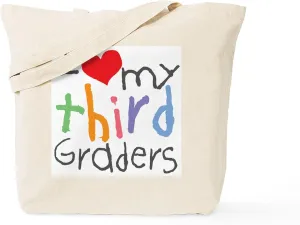 CafePress I Love My 3Rd Graders Tote Bag Natural Canvas Tote Bag, Reusable Shopping Bag