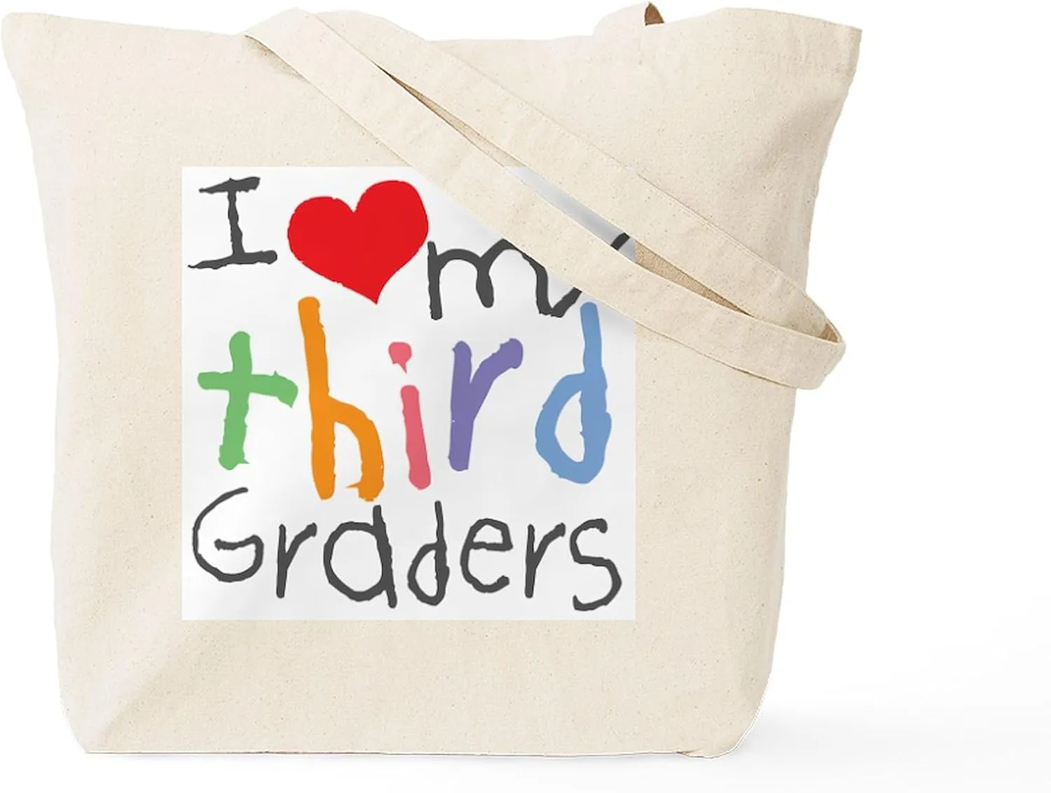 CafePress I Love My 3Rd Graders Tote Bag Natural Canvas Tote Bag, Reusable Shopping Bag