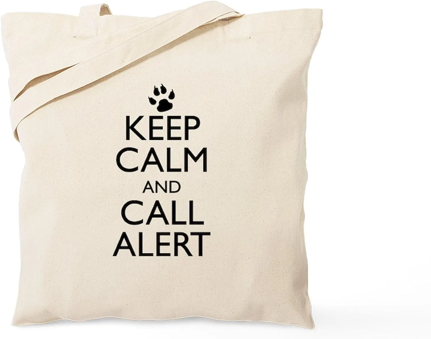 CafePress Keep Calm And Call Alert Tote Bag Natural Canvas Tote Bag, Reusable Shopping Bag