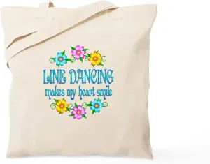 CafePress Line Dancing Smiles Tote Bag Natural Canvas Tote Bag, Reusable Shopping Bag