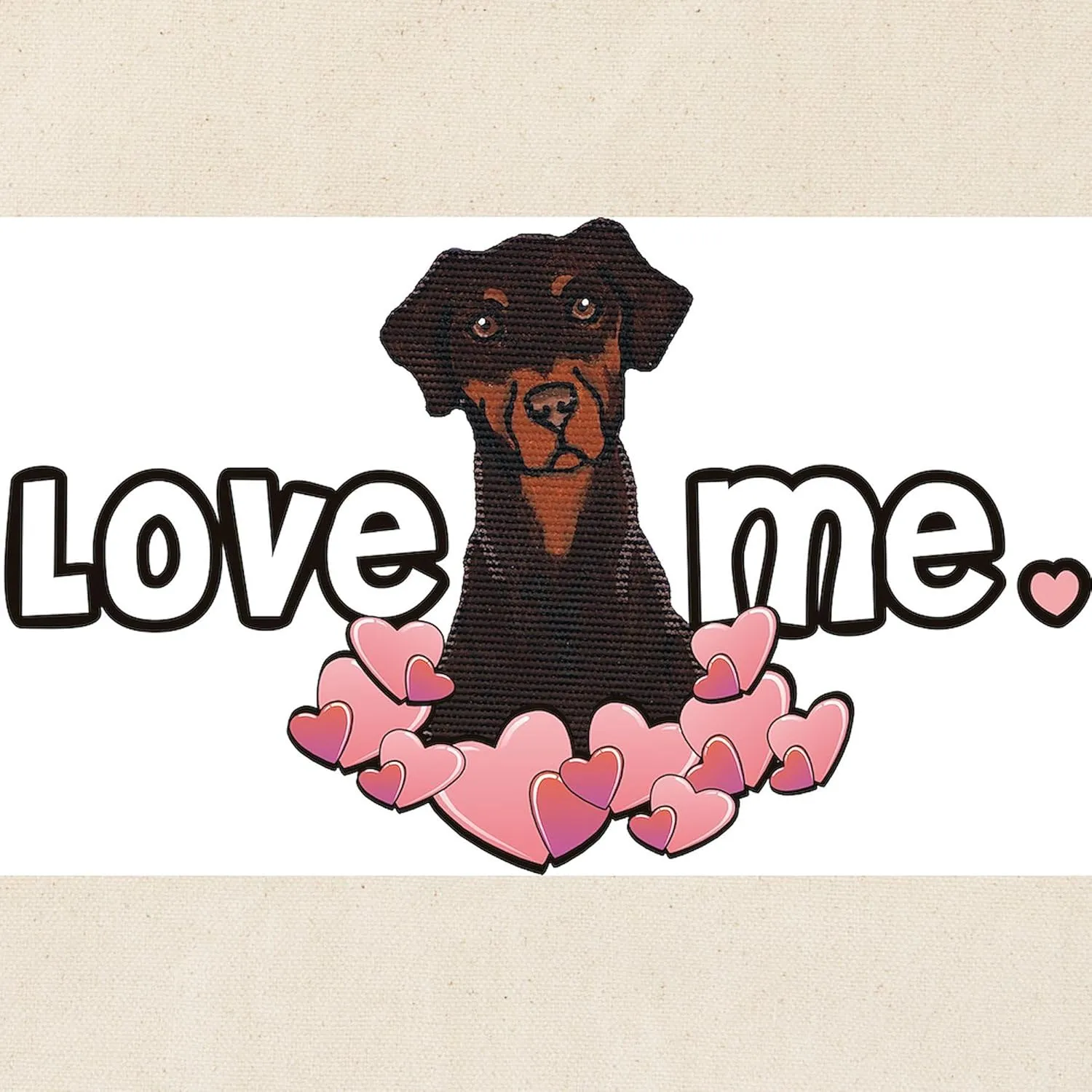 CafePress Love Me Doberman Tote Bag Natural Canvas Tote Bag, Reusable Shopping Bag
