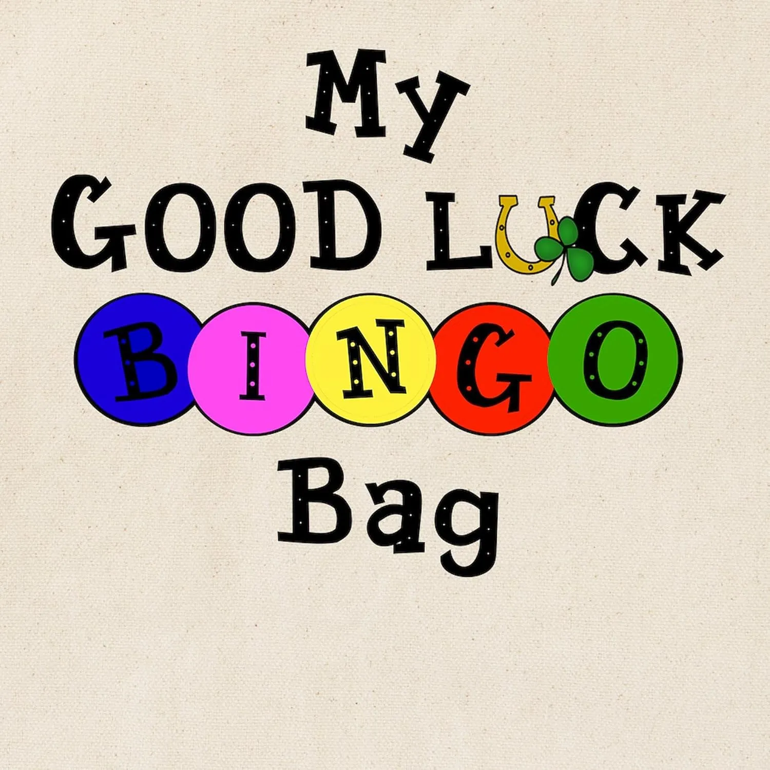 CafePress Lucky BINGO Tote Bag Natural Canvas Tote Bag, Reusable Shopping Bag