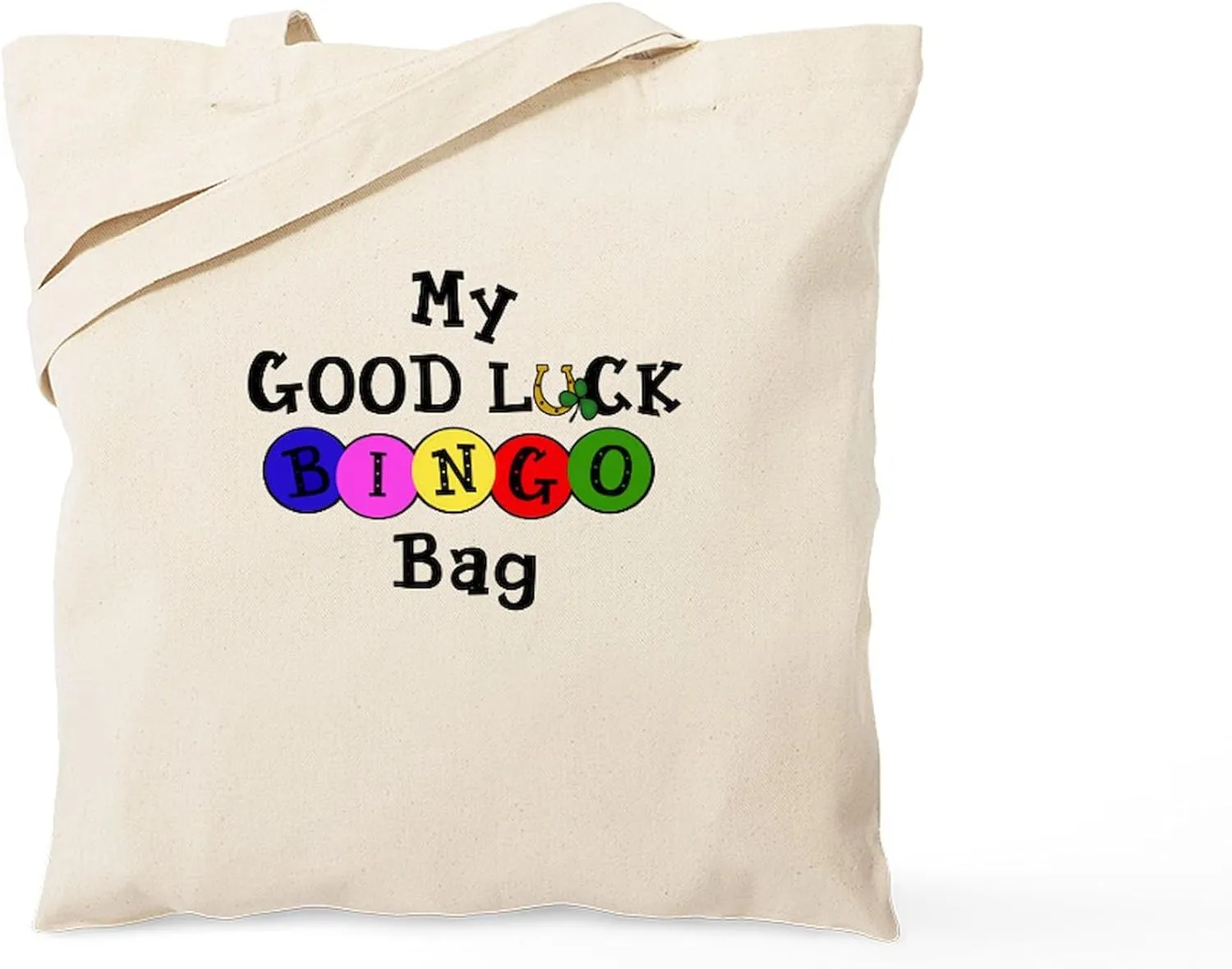 CafePress Lucky BINGO Tote Bag Natural Canvas Tote Bag, Reusable Shopping Bag