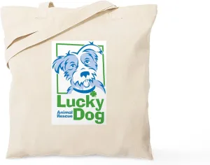 CafePress Lucky Dog Tote Bag Natural Canvas Tote Bag, Reusable Shopping Bag