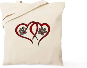 CafePress Puppy Love Tote Bag Natural Canvas Tote Bag, Reusable Shopping Bag