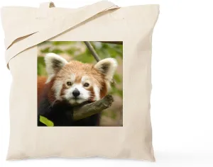 CafePress Red Chinese Panda Tote Bag Natural Canvas Tote Bag, Reusable Shopping Bag